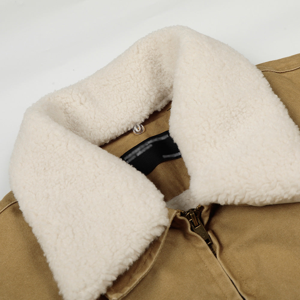 Men's Winter Jacket Fleece Lined – Contrast Design with Fur Collar