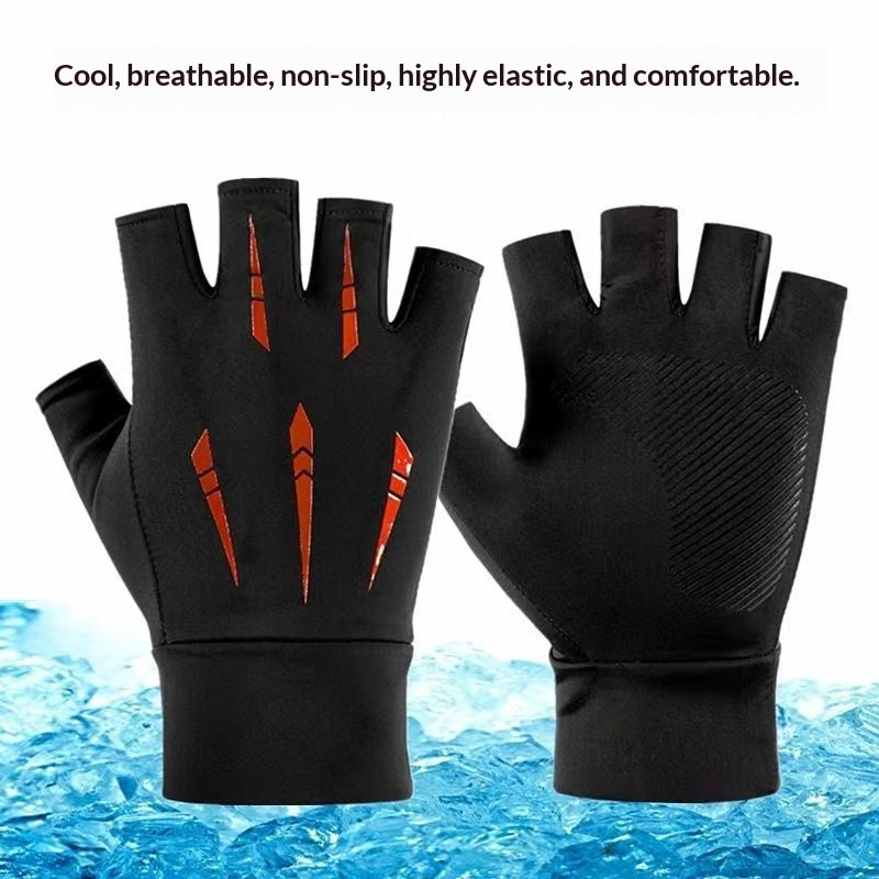 Half-Finger Gloves Summer Ice Silk Non-slip Breathable