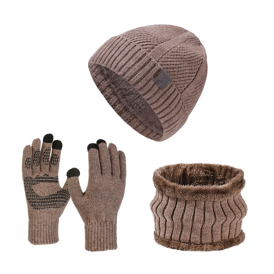 Men's Winter Set Hat Scarf Gloves Thick Warm Outdoor