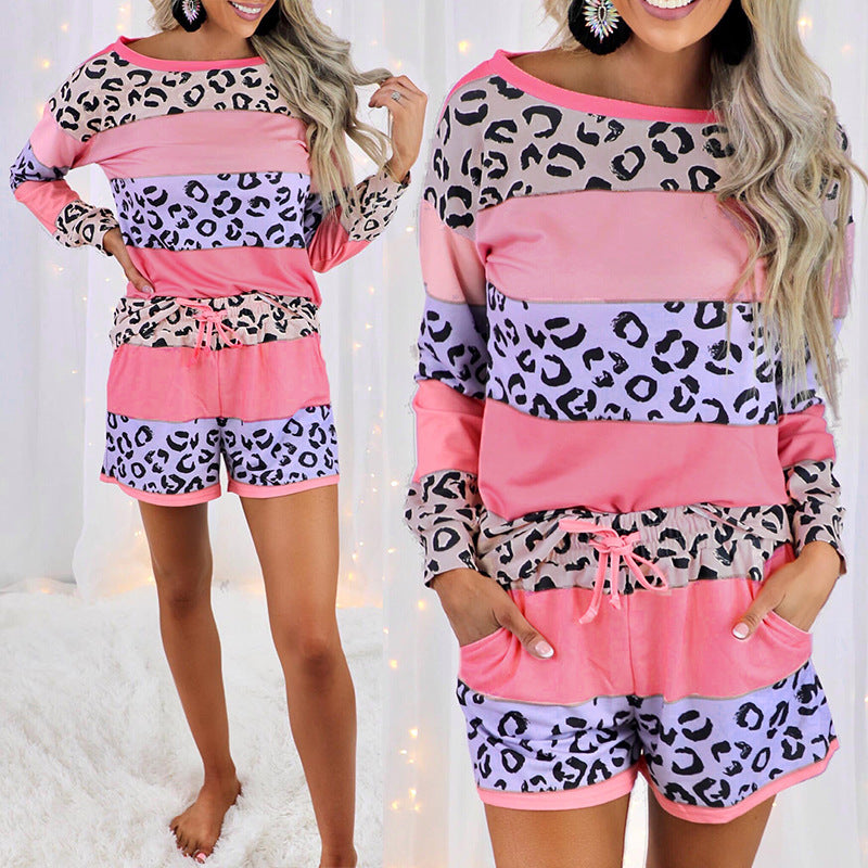 Damen Homewear Pyjama Set – Modischer Freizeitanzug mit Print