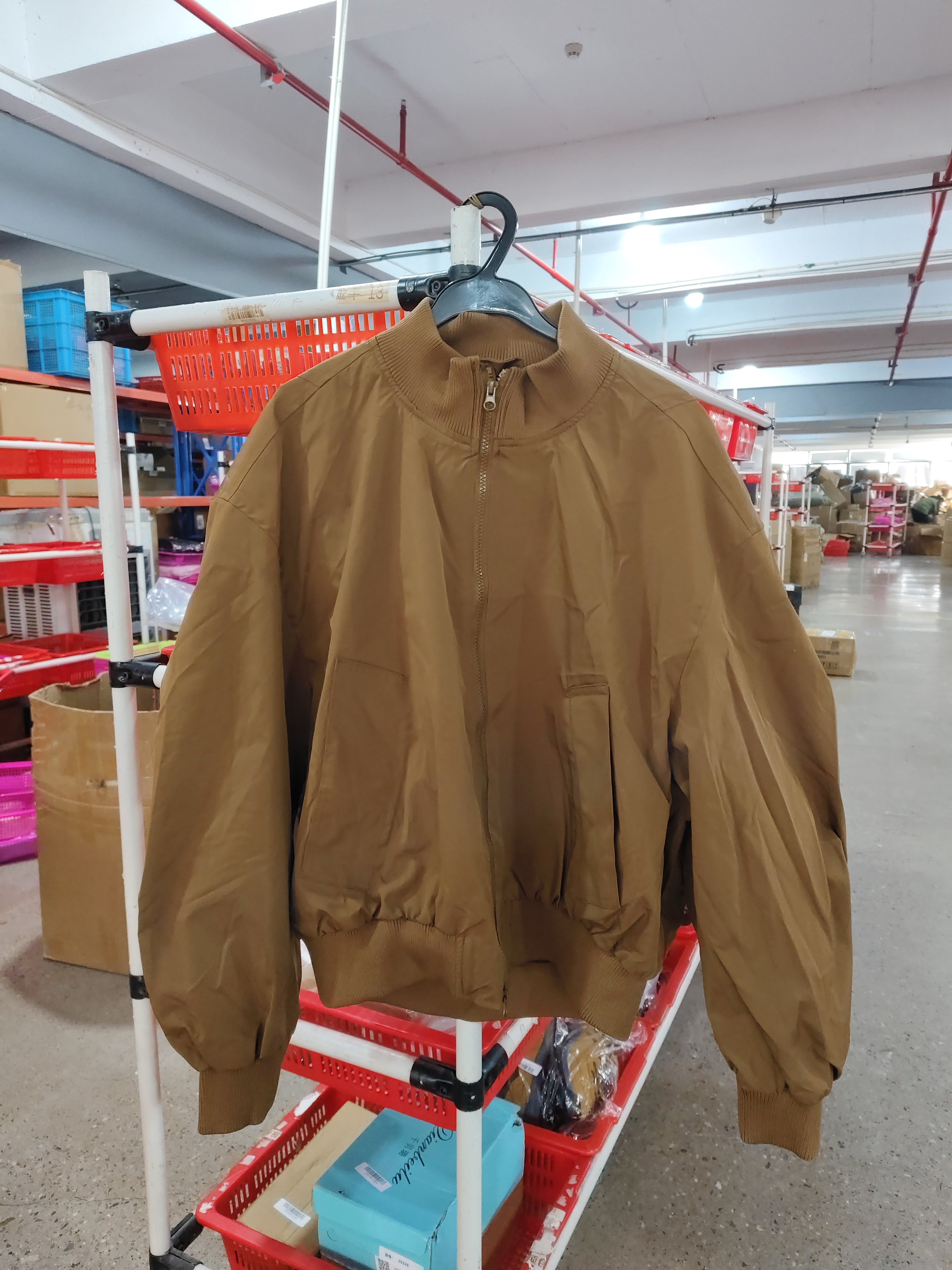 Men's Stand-Up Collar Jacket Loose Fit – Double Zipper Coat