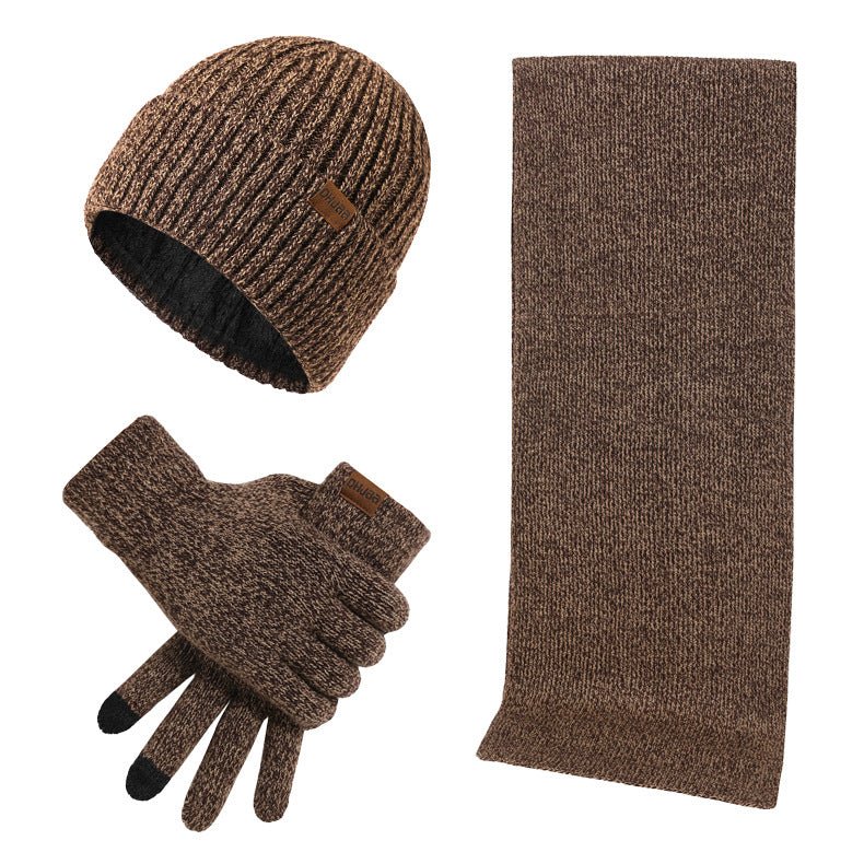 Men's Winter Set Beanie Scarf Gloves Thermal Warm Elegant