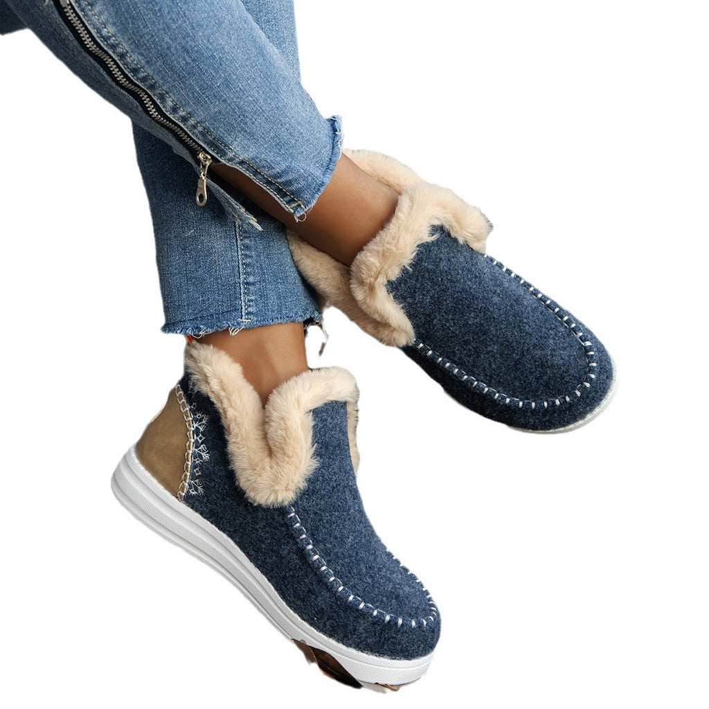 Women's Winter Lined Shoes | Warm Fleece Slip-On Comfortable
