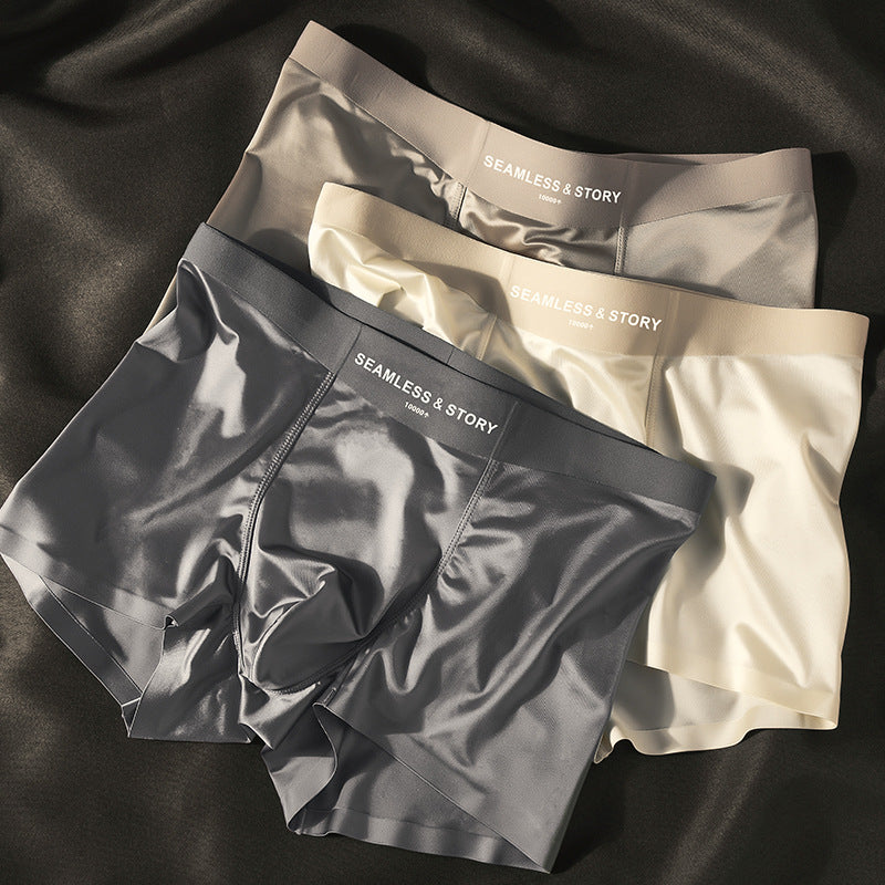 Men's Ice Silk Boxer Briefs | Luxury Satin | Cooling Breathable