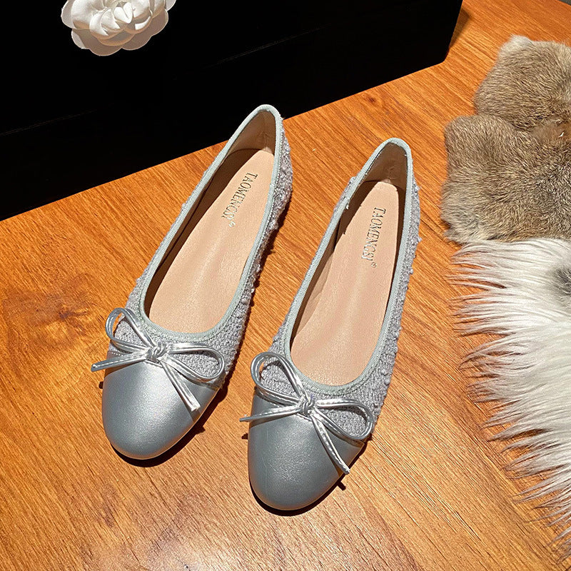 Women's Ballerina Pumps with Bow | Comfortable Flat Shoes