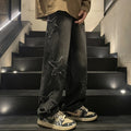 Herren Wide Leg Jeans – Streetwear Straight Leg Winter Denim