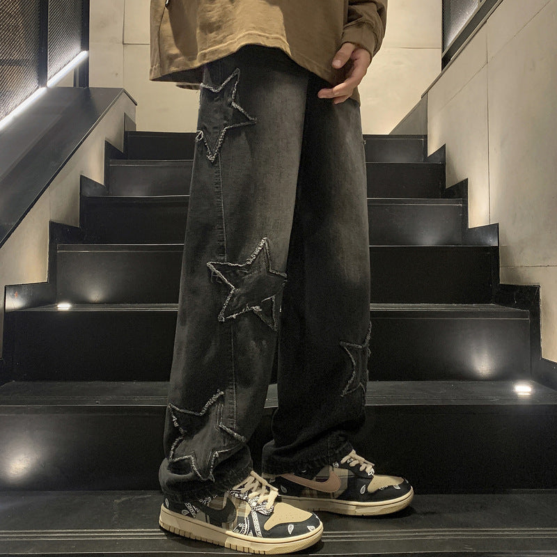 Herren Wide Leg Jeans – Streetwear Straight Leg Winter Denim