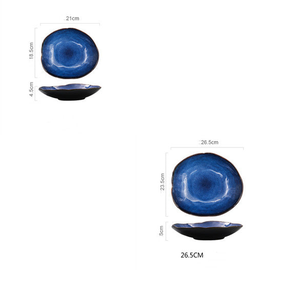 Keramik Teller unregelmäßig | Flache Design Teller modern elegant