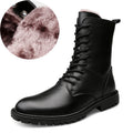 Men's Winter Leather Boots with Fleece Lining – British Style Ankle Boots