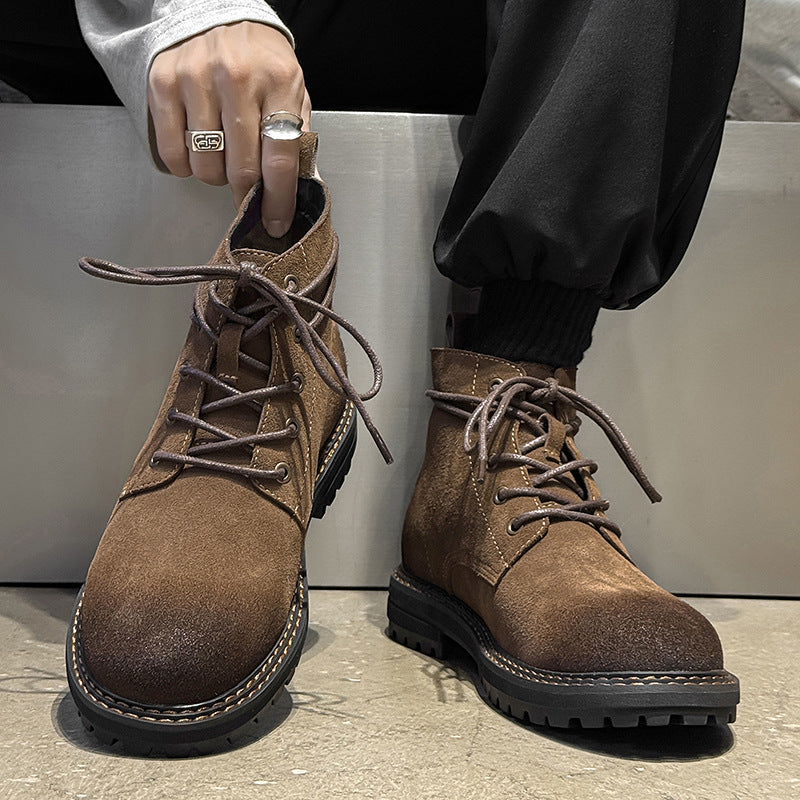 Men's Ankle Boots in Matte Leather – Robust Outdoor Casual Boots