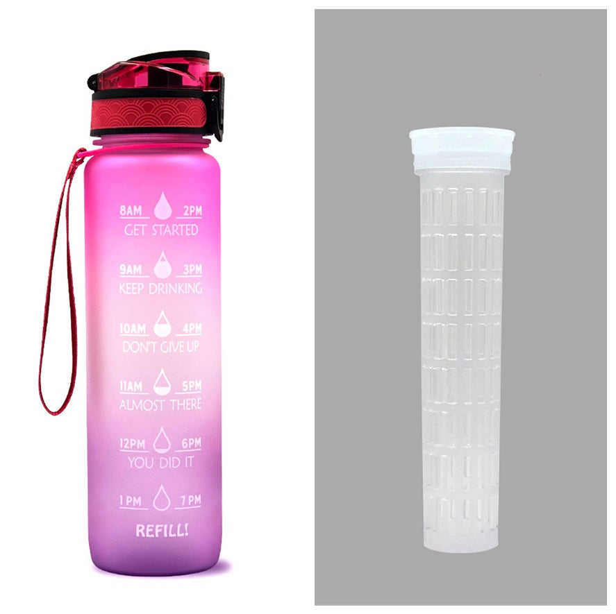 1L Tritan Trinkflasche mit Zeitmarkierung – Motivationsflasche
