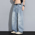 Men's Straight Leg Jeans - High Street Casual Denim Pants