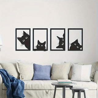 Metal wall decor black cat | Buy modern wall art