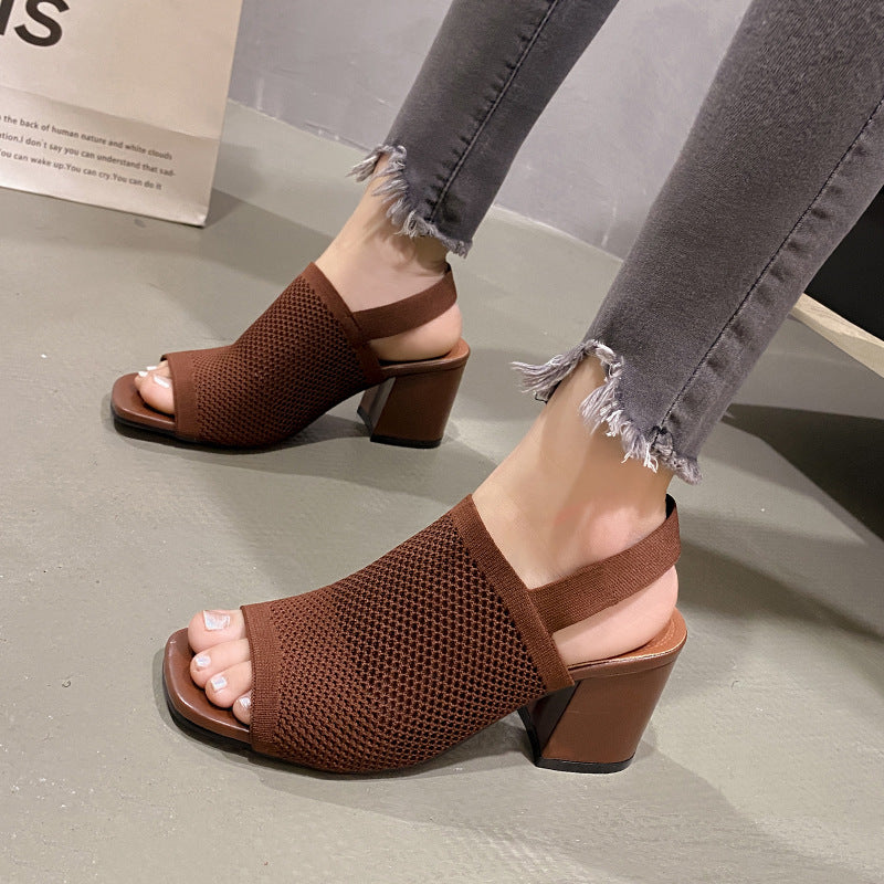 Women's Block Heel Sandals Breathable Elegant Summer Shoes