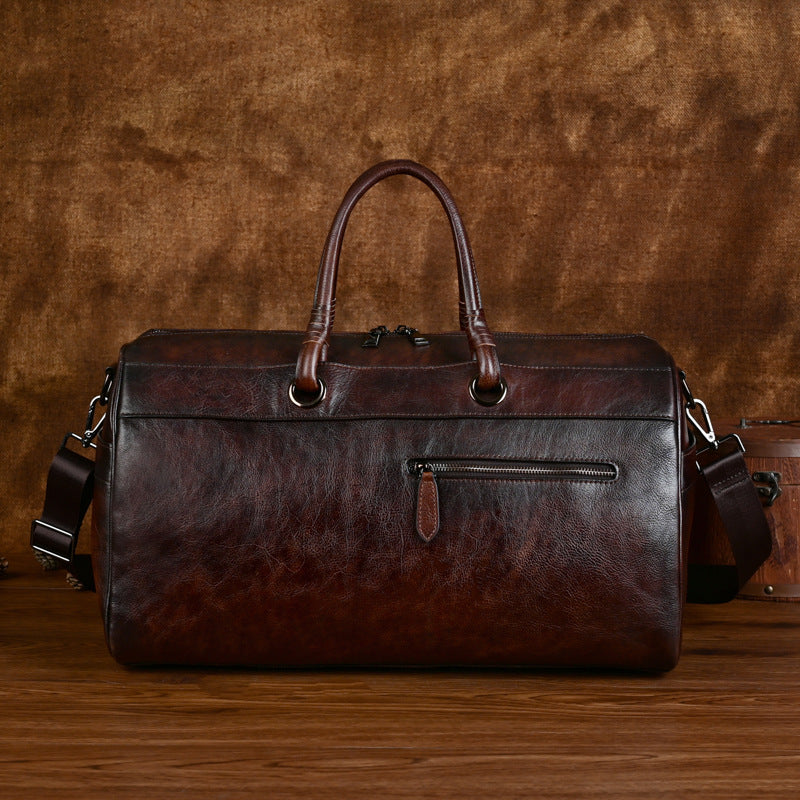 Handmade Genuine Leather Retro Bag – Large Vintage Leather Bag