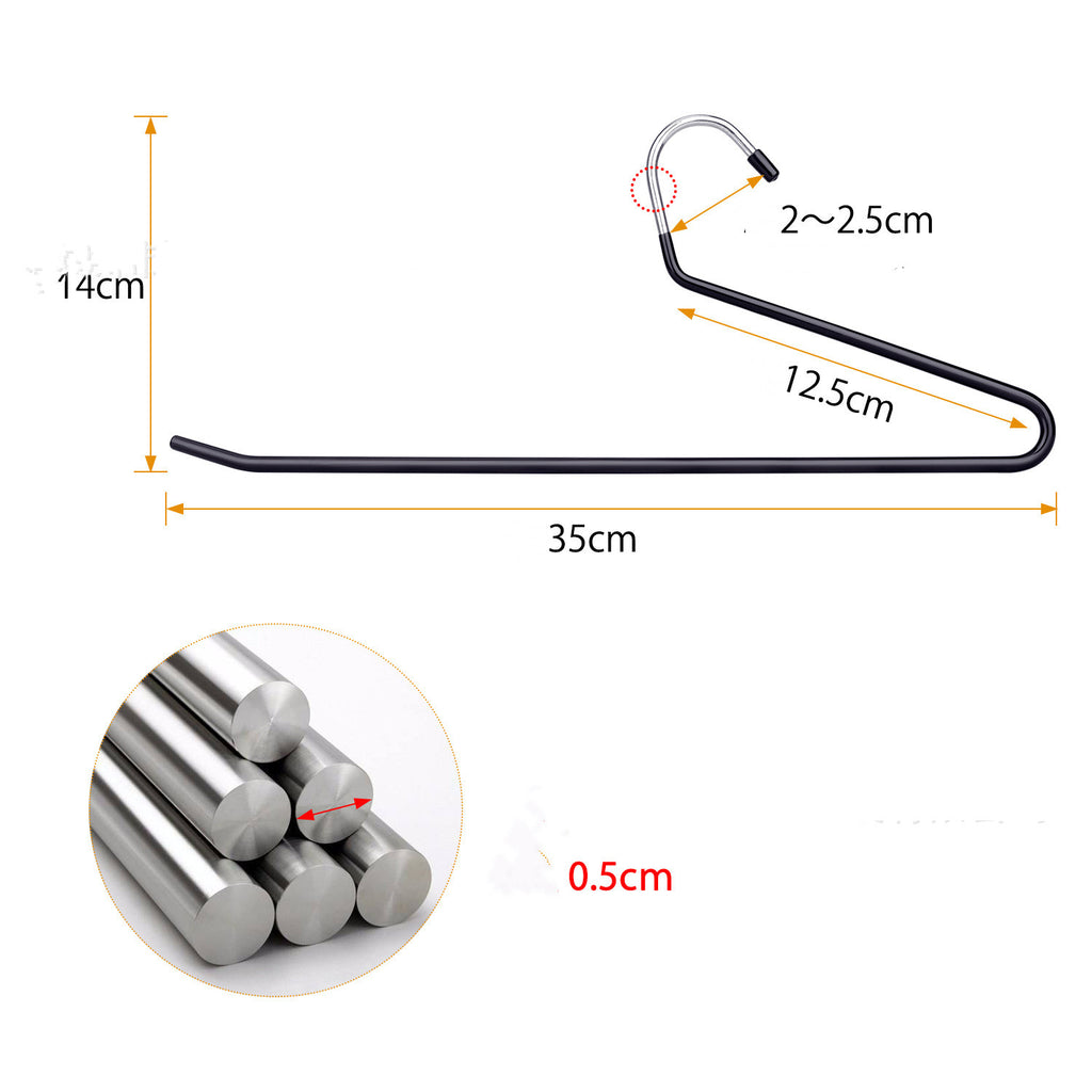 Z-shaped non-slip trouser hanger clip closet organizer space-saving