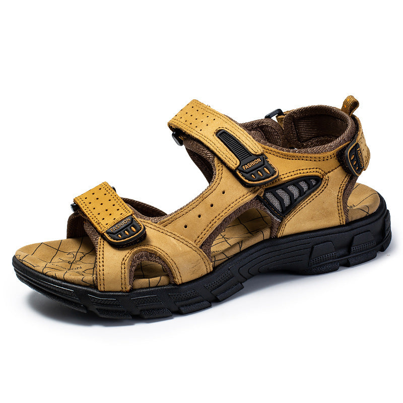 Men's Retro Leather Sandals Outdoor Beach Casual Shoes