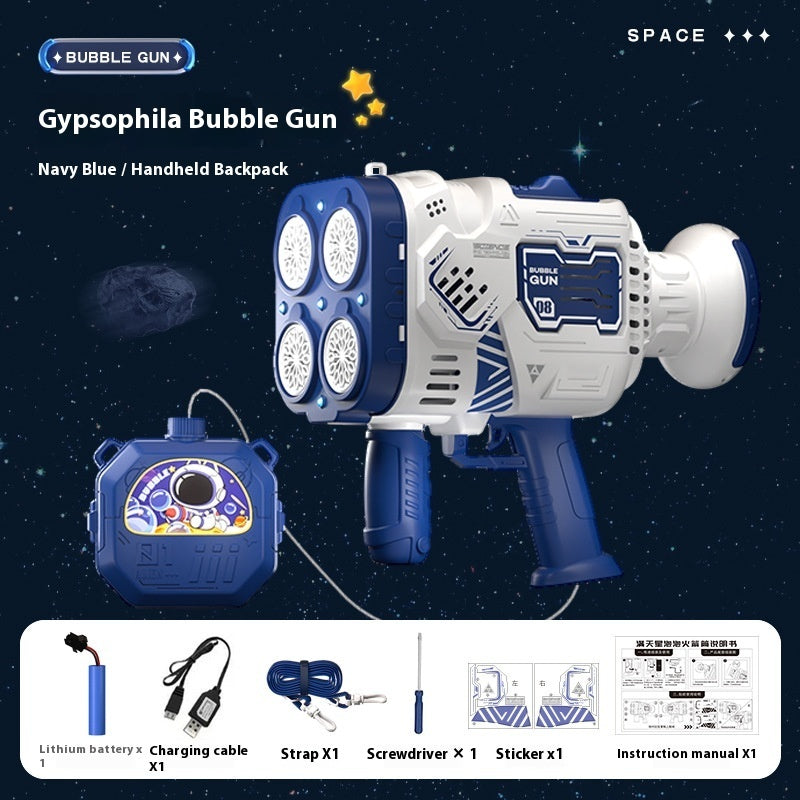 Bubble Machine for Kids | Rocket Bubble Gun with LED