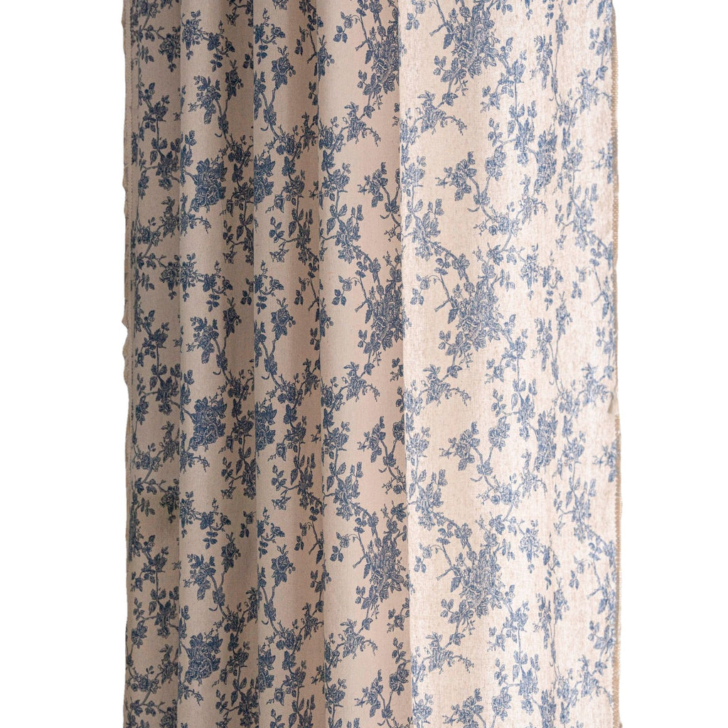 Bistro Gardine Baumwolle Leinen | beige Print Quasten Küche