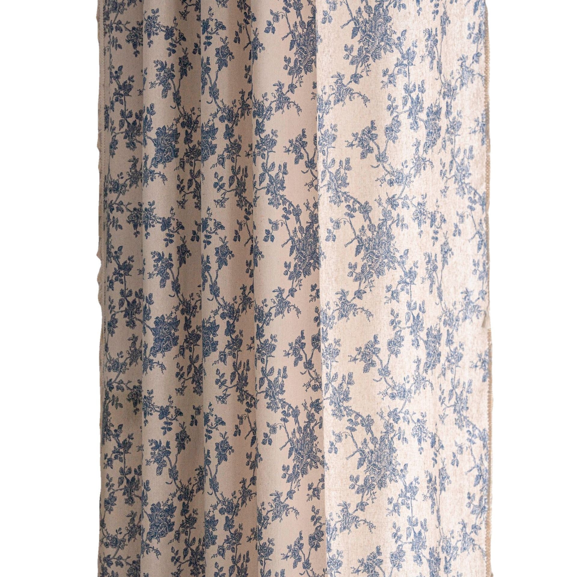 Bistro Gardine Baumwolle Leinen | beige Print Quasten Küche