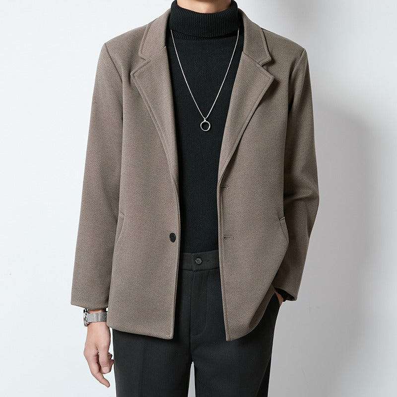 Men's Casual Wool Blazer Loose Fit – Elegant Leisure Blazer