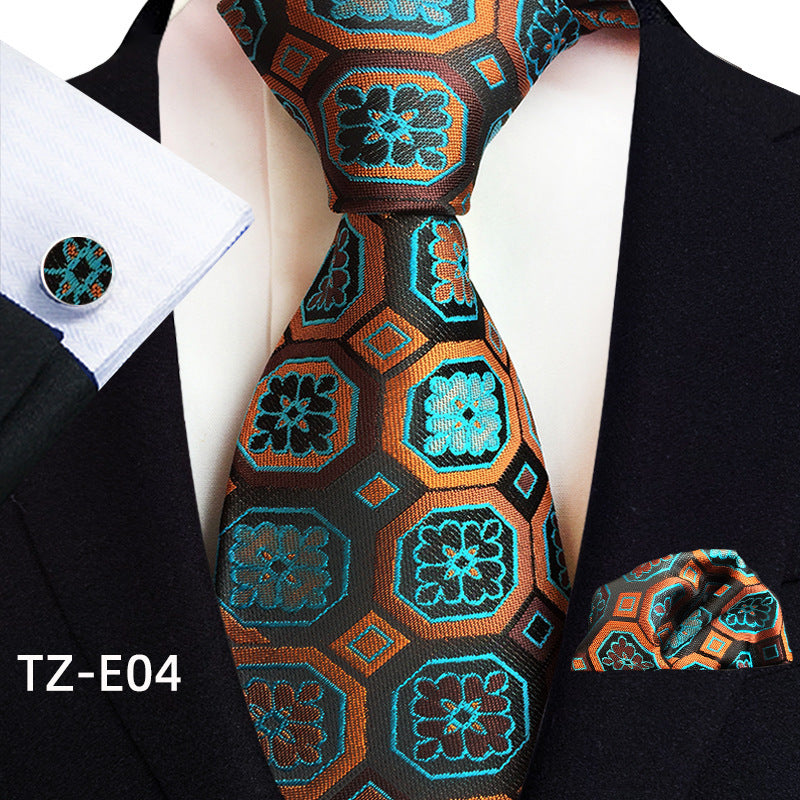 Paisley Tie Set for Men, Elegant 3-Piece, Business Wedding