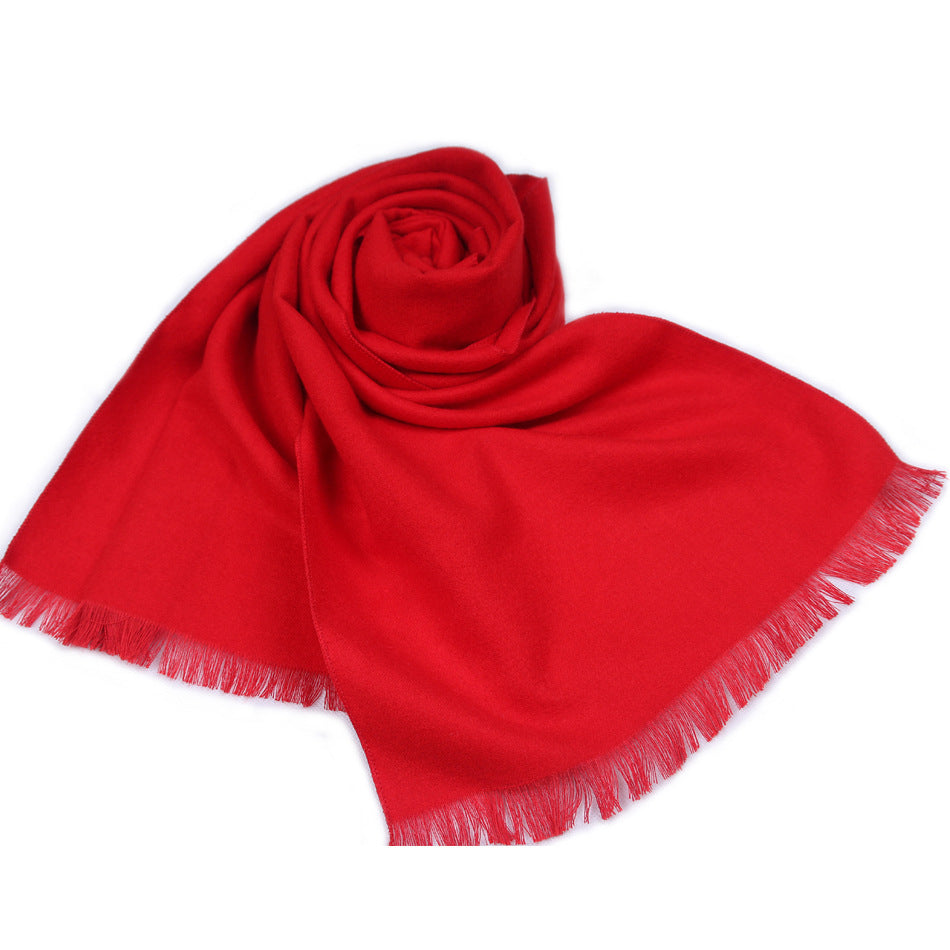 Men's Luxury Velvet Scarf Double-Sided | Warm Fringe Scarf