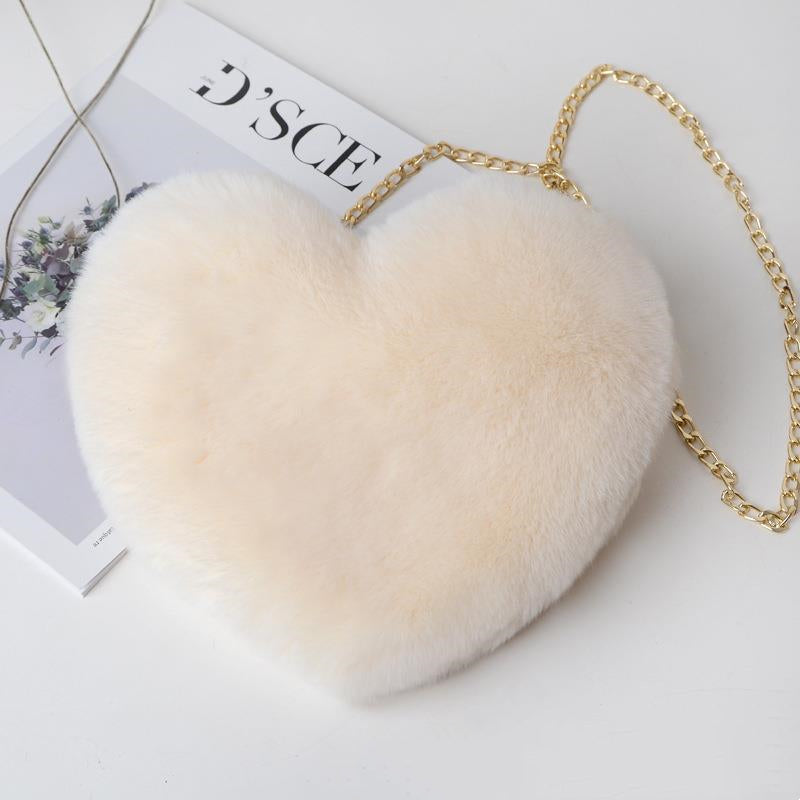Plush Women's Bag with Chain – perfect for Valentine's Day