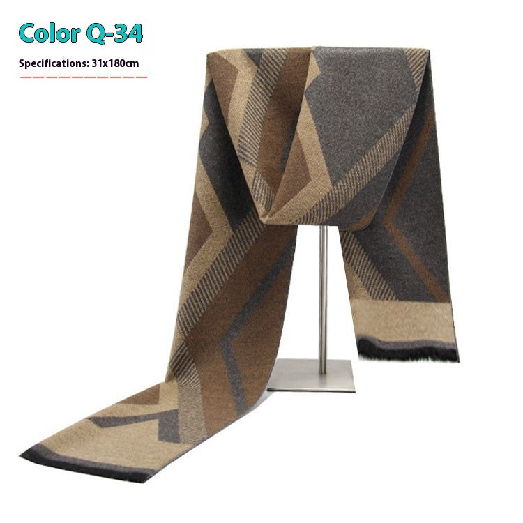 Men's Business Scarf striped soft warm elegant winter