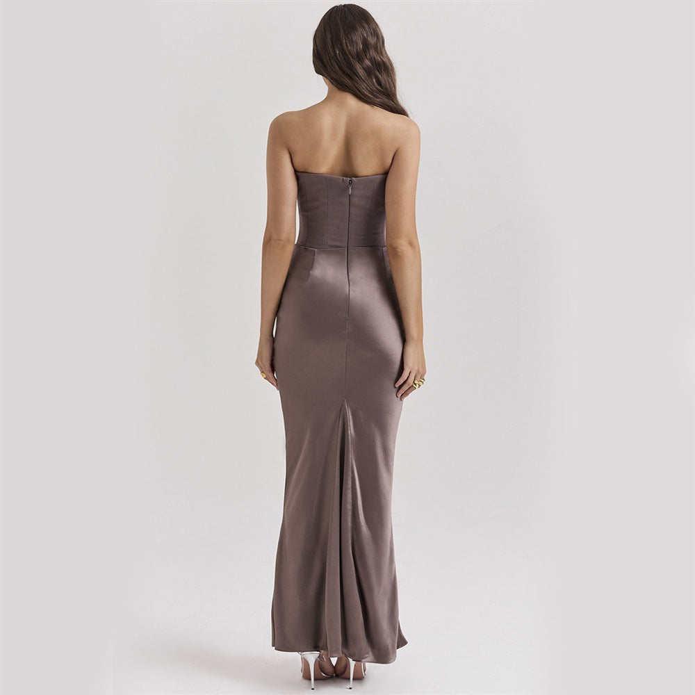 Sexy Bandeau Maxi Dress – Backless Slim-Fit Evening & Party Dress
