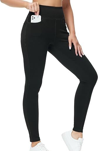 Women's Faux Denim Pants | High Waist Stretch Jeggings