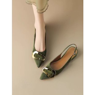 French Ballerinas for Women | Retro Flats Metal Buckle