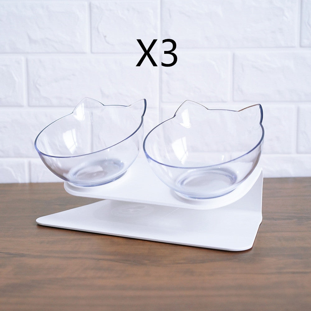 Double Bowl Dog Cat | Elevated Non-Slip Feeder Set