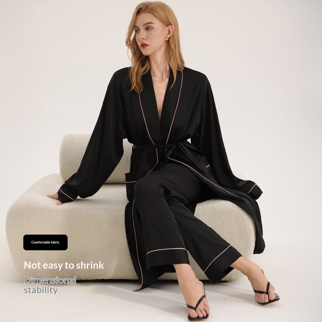 Women's Luxury Loungewear Dressing Gown – Long-Sleeve Spring Summer