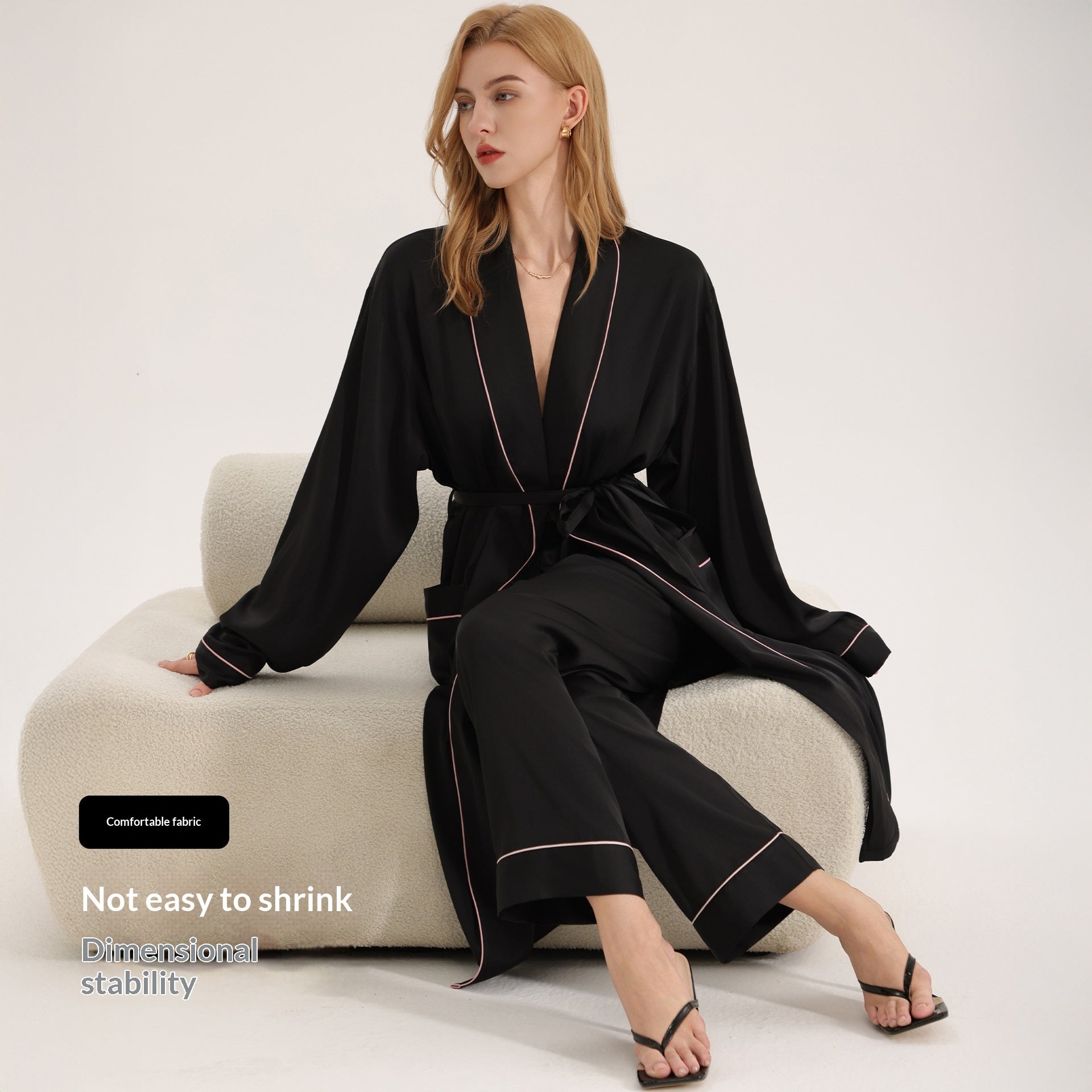 Women's Luxury Loungewear Dressing Gown – Long-Sleeve Spring Summer