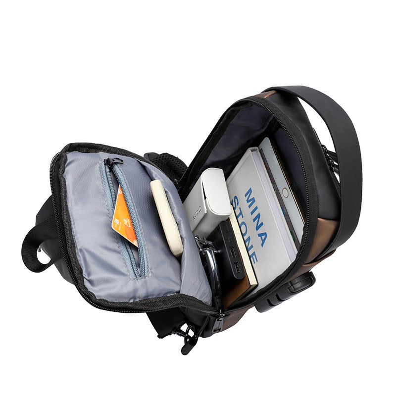 Men's Anti-Theft Bag | Large Combination Lock Chest Bag