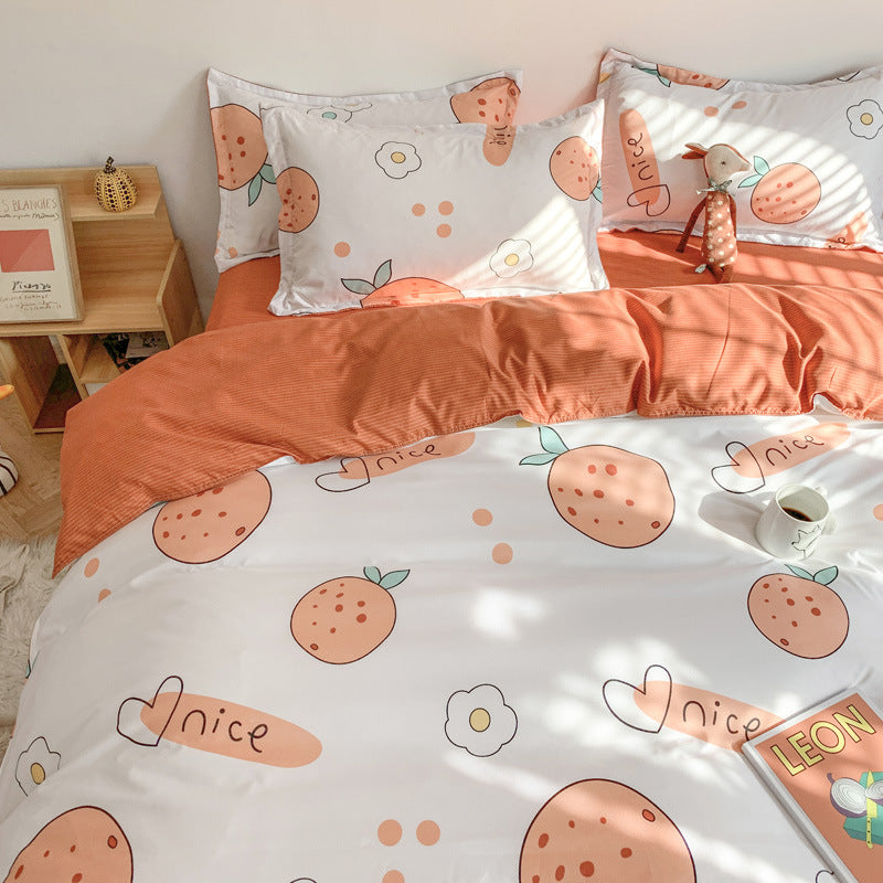 Cartoon bedding 4-piece | soft colorful skin-friendly durable