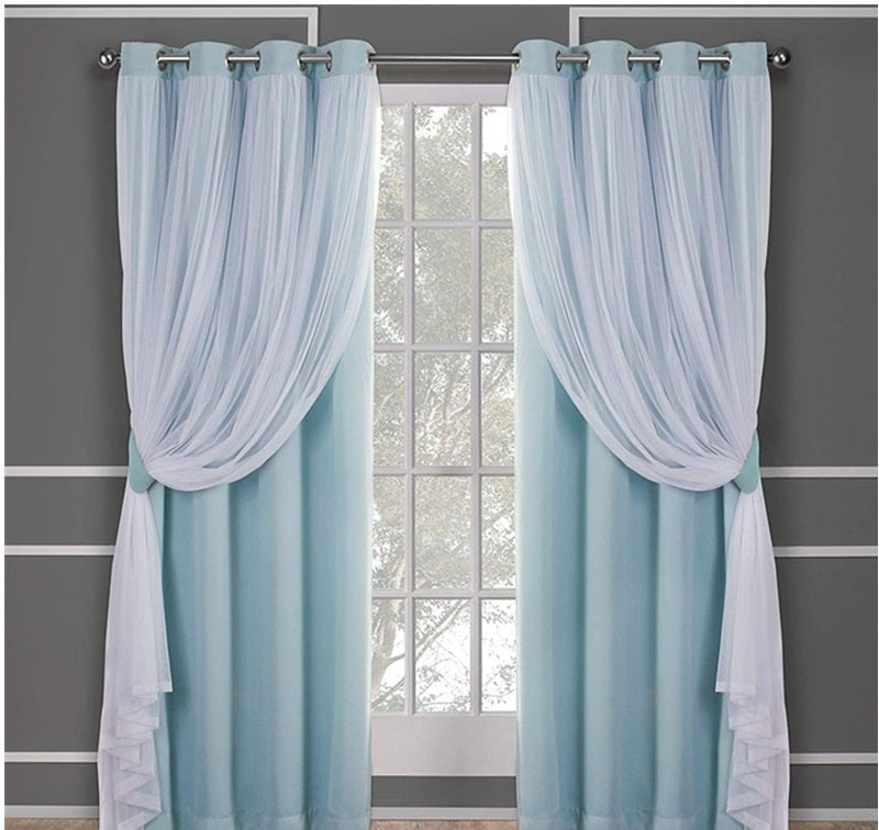 Lace curtain double-layered | sheer blackout elegant