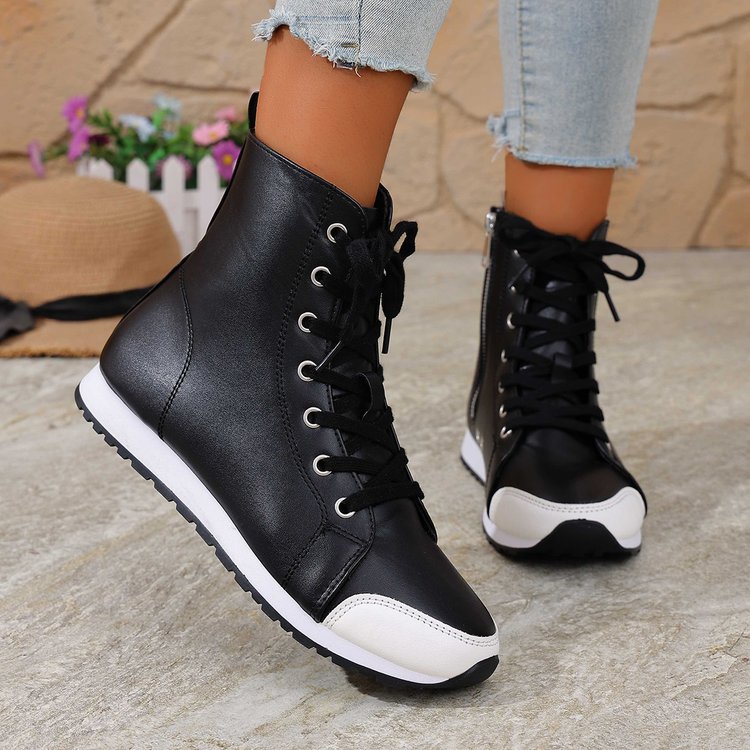 Women's Flat Ankle Boots with Side Zip – Stylish Everyday Boots