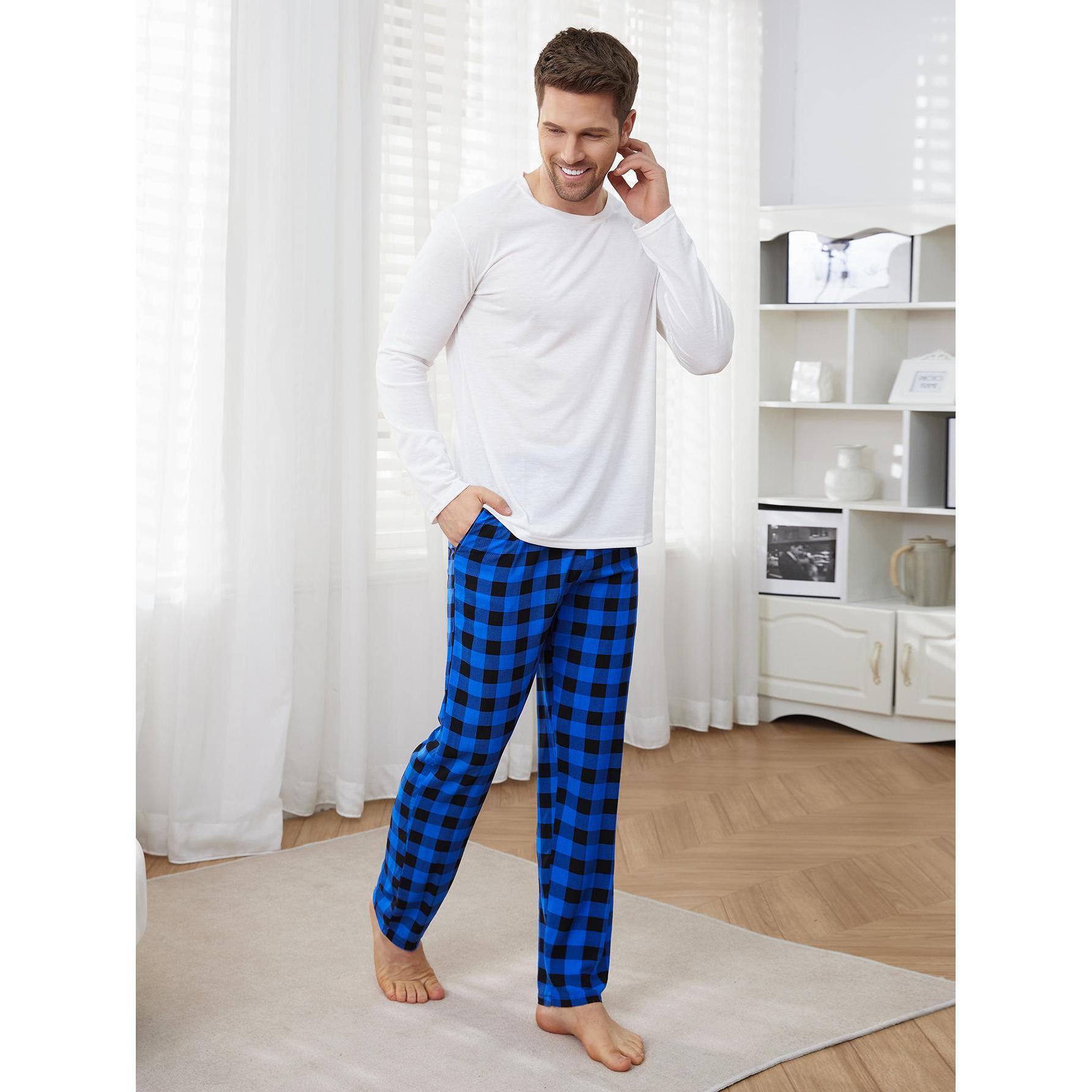 Herren Pyjama Kariert Langarm | Klassische Nachtwäsche