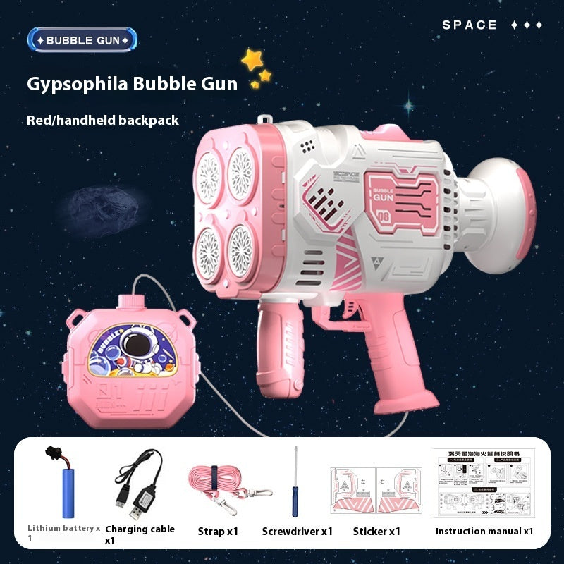 Bubble Machine for Kids | Rocket Bubble Gun with LED