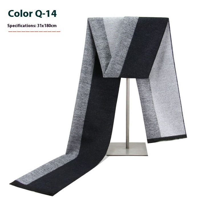 Men's Business Scarf striped soft warm elegant winter