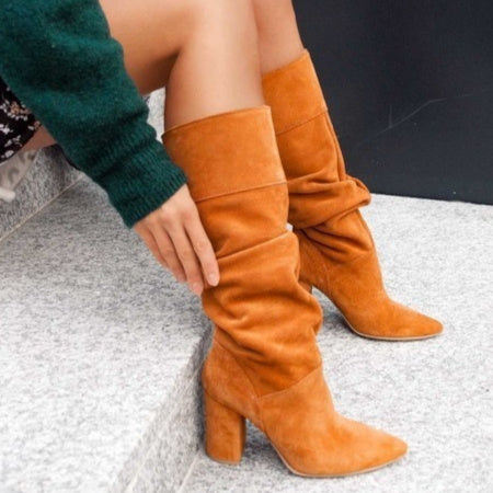 Women's Suede Over-the-Knee Boots – Elegant High Heel Boots