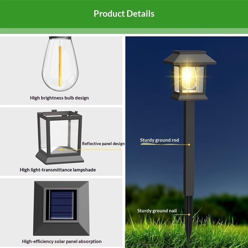 Solar Garden Light with Vintage Filament Design – Outdoor Ambient Landscape Light