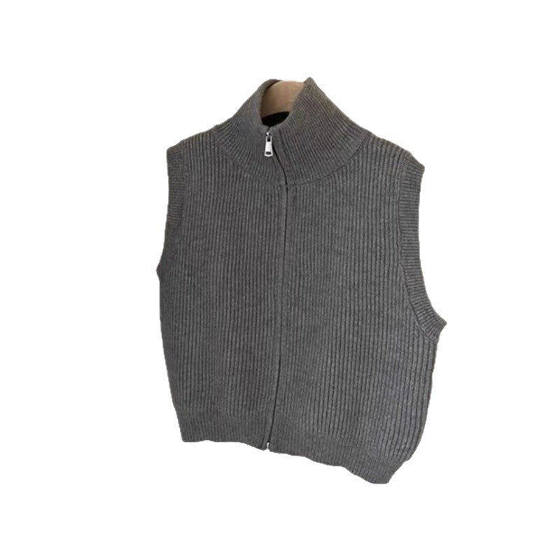 Damen Strickweste mit Doppelreißverschluss | Eleganter Look