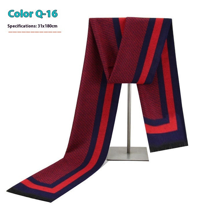 Men's Business Scarf striped soft warm elegant winter