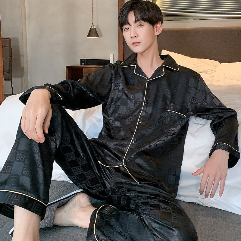 Herren Seiden Pyjama Große Größen | Luxus Nachtwäsche Set