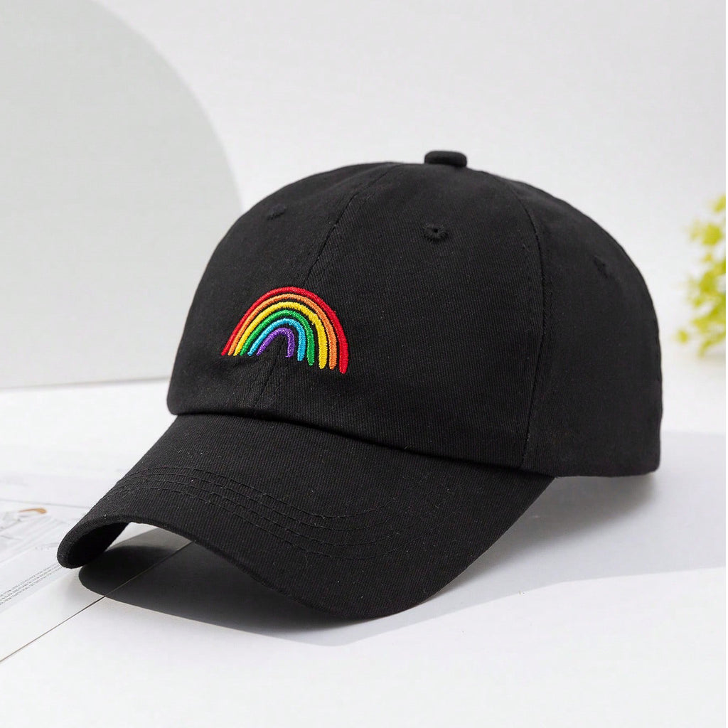 Women's Baseball Cap with Rainbow Embroidery - Sun Protection Cap