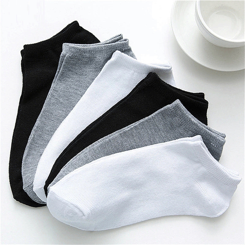 Men's Sneaker Socks Black White Grey | Cotton Basic