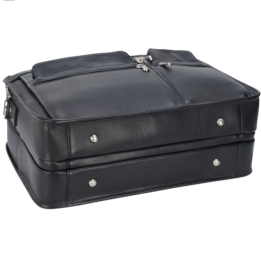 Men's 17-inch Full-Grain Cowhide Leather Premium Business Laptop Bag